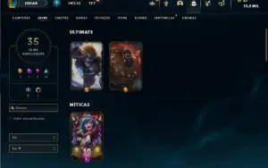 Bronze 4 com 80 Champs e 35 Skins + 2 Fragmentos