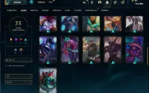 Bronze 4 com 80 Champs e 35 Skins + 2 Fragmentos