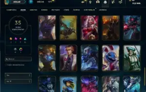 Bronze 4 com 80 Champs e 35 Skins + 2 Fragmentos