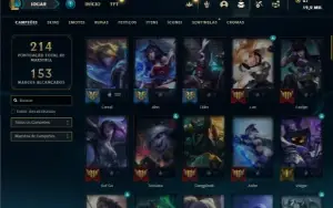 Bronze 4 com 80 Champs e 35 Skins + 2 Fragmentos