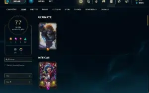 Conta ouro 3 com 135 Champs e 77 Skins ( MAIN MID )