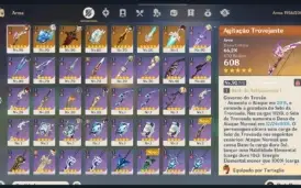 CONTA GENSHIN AR55 C/ 6 5* e 7 armas 5*