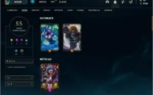 Conta prata 2 com 55 skins e 75 champs 225k de Thresh