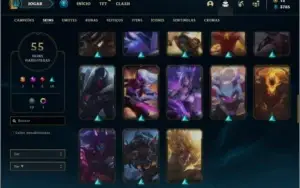 Conta prata 2 com 55 skins e 75 champs 225k de Thresh