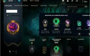 Conta prata 2 com 55 skins e 75 champs 225k de Thresh