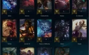 Conta de LoL - lvl 78, 44 champs, Unranked