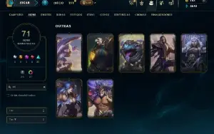 Esmeralda 2 com 150 Champs e 71 Skins + 1 Prestigio do Sylas
