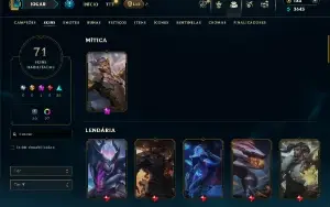 Esmeralda 2 com 150 Champs e 71 Skins + 1 Prestigio do Sylas