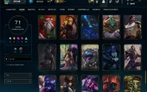 Esmeralda 2 com 150 Champs e 71 Skins + 1 Prestigio do Sylas