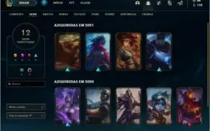conta diamante 4 barata com 12 skins e 35 champs