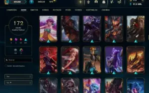 Unranked com TODOS os champs e 172 Skins ( ADC / SUP )