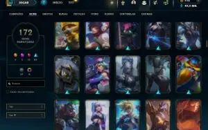 Unranked com TODOS os champs e 172 Skins ( ADC / SUP )