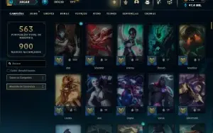 Unranked com TODOS os champs e 172 Skins ( ADC / SUP )