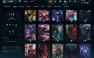 Unranked com TODOS os champs e 172 Skins ( ADC / SUP )