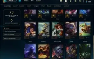 Conta ouro 4 com 5 skins e 25 champs