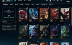 Conta ouro 4 com 5 skins e 25 champs