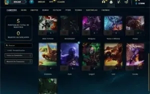 Conta ouro 4 com 21 Champs e 4 Skins + 14 Fragmentos