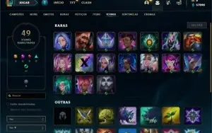 Conta ouro 4 com 21 Champs e 4 Skins + 14 Fragmentos