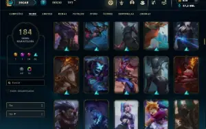 Unranked com TODOS os champs e 184 Skins ( JG / MID / ADC )