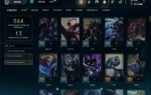 Unranked com TODOS os champs e 184 Skins ( JG / MID / ADC )