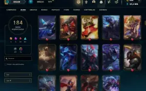 Unranked com TODOS os champs e 184 Skins ( JG / MID / ADC )