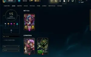Unranked com 25 Champs e 15 Skins + 2 Fragmentos