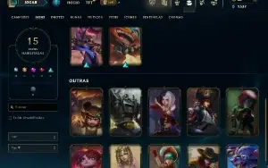 Unranked com 25 Champs e 15 Skins + 2 Fragmentos