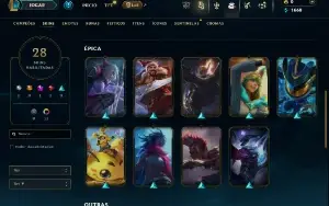 Unranked com 65 Champs e 28 Skins ( ADC / JG / MID )