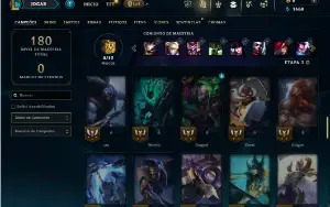 Unranked com 65 Champs e 28 Skins ( ADC / JG / MID )