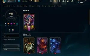 Unranked com 65 Champs e 28 Skins ( ADC / JG / MID )