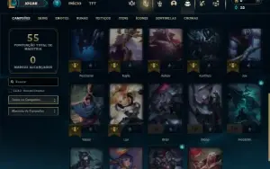 Platina 3 com 25 Champs e 2 Skins + 10 Fragmentos