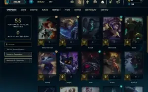 Platina 3 com 25 Champs e 2 Skins + 10 Fragmentos