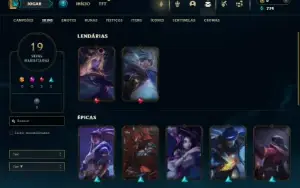 Bronze 4 com 50 Champs e 19 Skins
