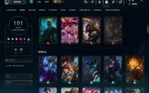 Unranked com TODOS os Champs e 101 Skins ( SUP / JG )