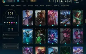 Unranked com TODOS os Champs e 101 Skins ( SUP / JG )