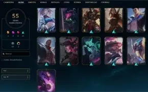 Platina 1 - 55 skins - 17 bandeiras de CLASH