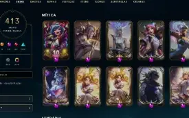 Conta Lol 413 Skins - Lv 818 - Varias Prestígios + 1600 Rp