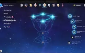 Conta genshin impact Ar 37, Qiqi e Arco de Amos.