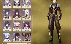 Ar55. Zhongli, hutao, kokomi, qiqi, mona, keqing