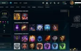 CONTA LEAGUE OF LEGENDS - OURO 3 - 148 CHAMP E 157 SKINS