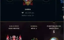 Conta Only Janna Grão Mestre, Janna Vitoriosa e outros.