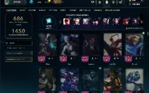 Unranked com TODOS os champs e 132 Skins +4 Prestigios