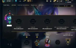 Unranked com TODOS os champs e 132 Skins +4 Prestigios
