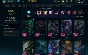 Unranked com TODOS os champs e 132 Skins +4 Prestigios