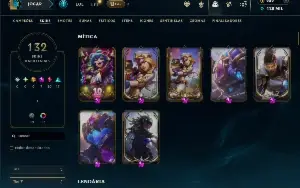 Unranked com TODOS os champs e 132 Skins +4 Prestigios