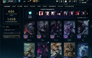 Unranked com TODOS os champs e 132 Skins +4 Prestigios