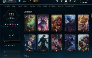 Unranked com TODOS os champs e 132 Skins +4 Prestigios
