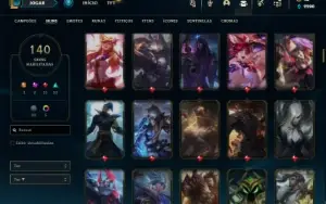 Conta Unranked com 130 Champs e 140 Skins + 1 Prestigio