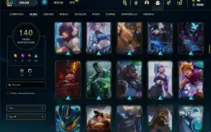 Conta Unranked com 130 Champs e 140 Skins + 1 Prestigio