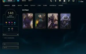 Conta Unranked com 130 Champs e 140 Skins + 1 Prestigio